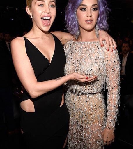 daily-celebrities: Miley Cyrus and Katy Perry