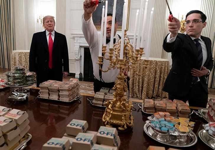 Clemson Tigers Celebrate Title W/ Fast Food Buffet … at White House