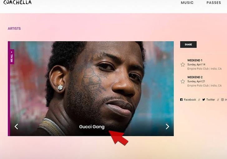 Coachella 2019 Gucci Mane Gets Typo in Lineup … Who’s Gucci Gang???